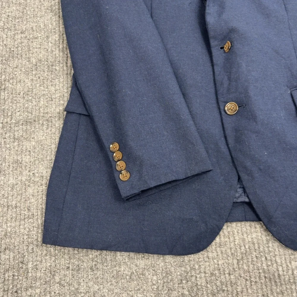 J CREW Blazer Mens 42R Navy‎ Blue Flex Wool Cotton Thompson Suit Jacket Business